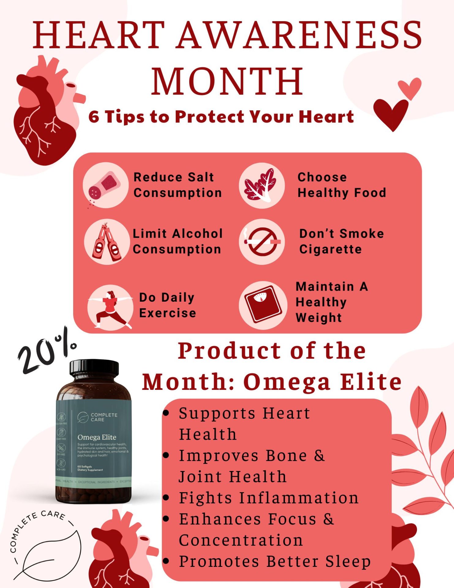 February Flyer Heart Awareness Month & Omega Elite